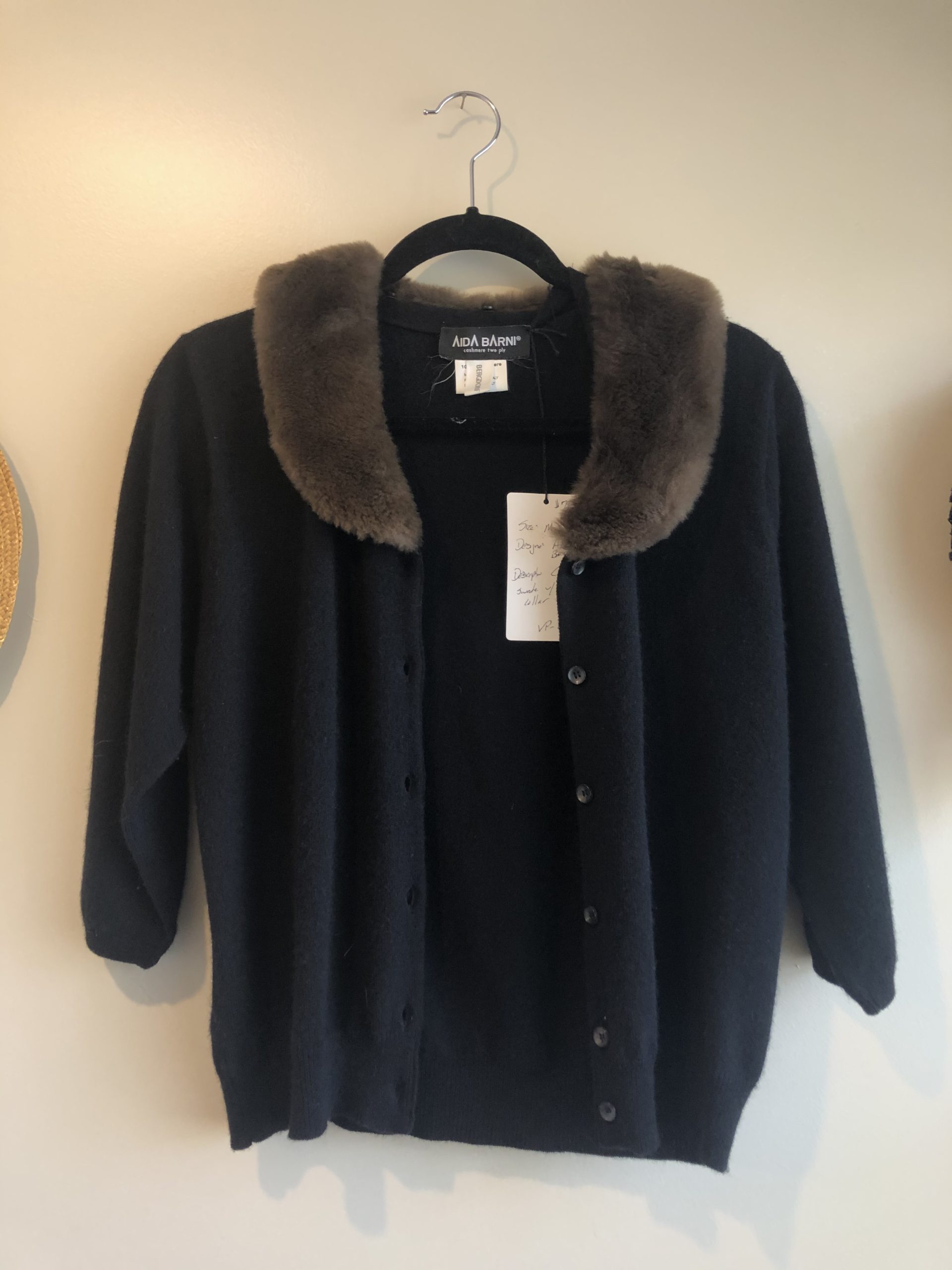 Aida Barni Cashmere Sweater with Fur Collar (Size M) | Bespoke Not